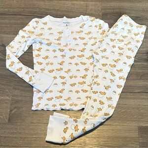 Roller Rabbit Kids Pajama Set - White and Yellow Chick Print - Size 8